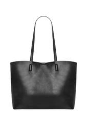 Czarna duża torebka shopper TOREC-1386-99(Z26), widok produktu z tyłu na białym tle.