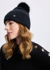 Ciepła czapka zimowa damska czarna CZADT-0186-99(Z24)-01