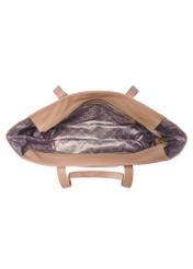 Beżowa skórzana torebka shopper damska TORES-0971F-1B(W26)