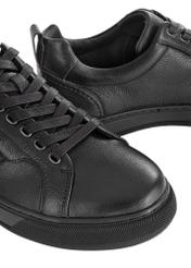 Czarne skórzane sneakersy męskie BUTYM-0465-99(Z26)