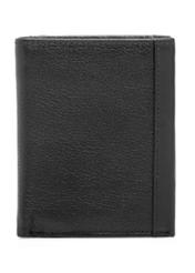 Mały skórzany portfel męski PORMS-0683-99(W26) - widok produktu z tyłu, na białym tle. 