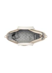 Kremowa skórzana torebka shopper TORES-1272-0B(W26), widok produktu w środku na białym tle.
