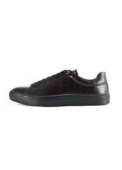 Skórzane buty damskie w kolorze bordowym BUTYD-1188-09(Z25), widok produktu od boku na białym tle.-02