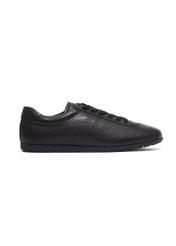 Czarne skórzane sneakersy damskie BUTYD-1293-9I(Z26), widok produktu z boku na białym tle.