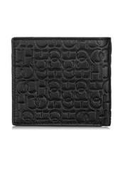 Skórzany czarny portfel męski z monogramem PORMS-0603-98(Z23)-03
