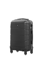 Walizka mała na kółkach WALAB-0077-9I-19(W26) - widok produktu lekko po skosie, na białym tle.