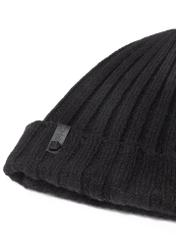 Czarna wełniana czapka męska CZAMT-0033-99(Z26)