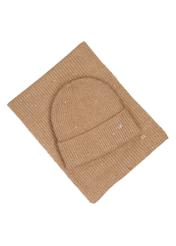 Camelowy zestaw czapka i szalik ZESTD-0016-1D(Z26)