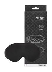 Opaska na oczy w kolorze czarnym AW-017-0001-99(W25), widok produktu i opakowania na białym tle.