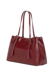 Bordowa duża torebka shopper TOREC-1381-4C(Z26), widok produktu skosem na białym tle.