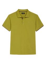Oliwkowa koszulka polo z bawełny POLMT-0045B-8E(W26)