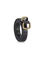 Skórzany pasek damski croco w kolorze czarnym PASDS-0321-99(W25)-02
