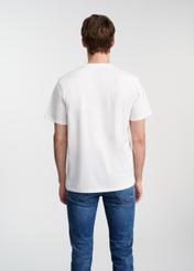 Biały t-shirt męski z logotypem TSHMT-0128-12(W25)-02