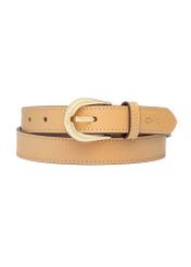 Ciemnobeżowy skórzany pasek damski PASDS-0303-1C(W26)