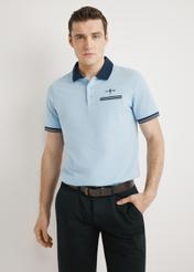 Niebieska koszulka polo męska POLMT-0068-7B(W26)