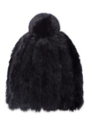 Czarna futrzana czapka damska CZADF-0034-99(Z26)