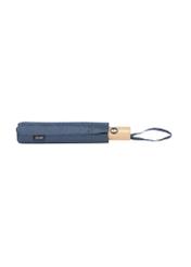 Granatowy składany parasol damski PARSD-0034-7D(W26), widok złożonego produktu z przodu na białym tle.