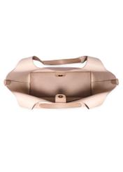 Beżowa torebka shopper damska TOREC-1259-1B(Z26) - widok produktu z góry, na białym tle.