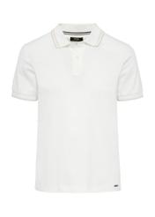 Biała koszulka polo z bawełny POLMT-0077-12(W25)