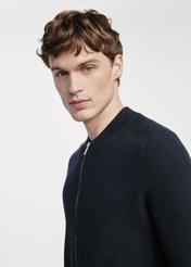 Czarny sweter męski na suwak SWEMT-0164-99(W25)-04