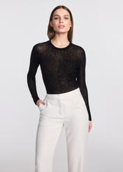 Czarny lekki wełniany sweter damski SWEDT-0233-99(W25)