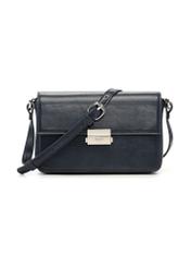 Elegancka granatowa torebka damska TOREC-1251-7E(Z26) - widok produktu z przodu, na białym tle.