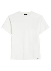 Kremowy prążkowany t-shirt męski TSHMT-0142-0B(W26)