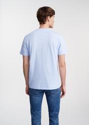 Błękitny bawełniany t-shirt męski TSHMT-0121-50(W25)-04