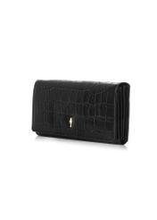 Skórzany czarny portfel damski croco PORES-0889A-99(Z24)-02