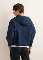 Ciemnogranatowa bawełniana bluza męska z kapturem BLZMT-0087-7E(Z26)