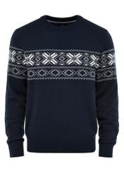 Granatowy sweter męski ze wzorem SWEMT-0146-68(Z24)-04