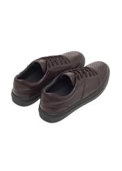 Skórzane sneakersy damskie w kolorze ciemnobrązowym BUTYD-1294-1I(Z26)