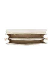Kremowa torebka damska z imitacji skóry TOREC-1081-0B(W26) - widok produktu z góry, na białym tle