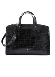 Czarna torba damska croco TOREC-1143-9G(W26), widok produktu z przodu na białym tle.