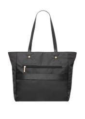 Duża czarna torba typu shopper TOREN-0353-99(Z26), widok produktu z tyłu na białym tle.