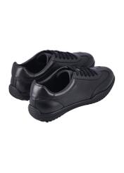Czarne skórzane buty sportowe męskie BUTYM-0560-99(Z26), widok produktu z tyłu na białym tle.