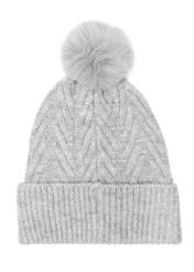 Szara czapka damska z pomponem CZADT-0175-91(Z24)