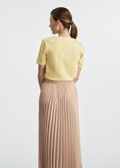 Żółty T-shirt damski basic TSHDT-0120-21(W25)-03