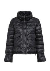 Pikowana czarna ocieplana kurtka damska KURDT-0537-99(Z24)-04