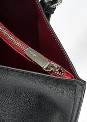 Czarna duża torba shopper TOREC-1088-99(Z25), widok detalu produktu na białym tle, zbliżenie na suwak.