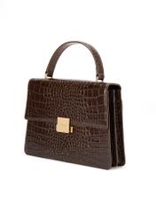 Brązowa skórzana torebka damska croco TORES-1118-90(W25)-02
