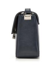 Elegancka granatowa torebka damska TOREC-1251-7E(Z26) - widok produktu z boku, na białym tle.