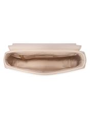 Kremowa listonoszka z monogramem TOREC-1161-0B(W26) - widok produktu z góry, na białym tle. 