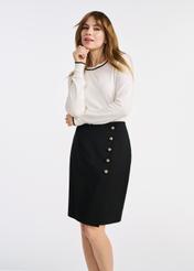 Czarna spódnica damska SPCDT-0103-99(W25)-01