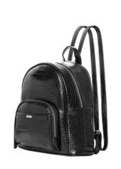 Czarny plecak damski croco TOREC-1263-9G(Z26), widok produktu skosem na jasnym tle.