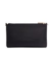 Czarna mała torebka damska TOREN-0349-99(Z26), widok produktu z tyłu na białym tle.