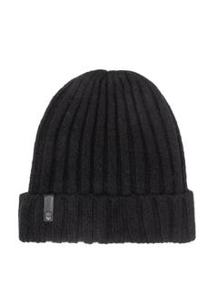 Czarna wełniana czapka męska CZAMT-0033-99(Z26)