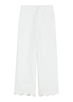 Białe spodnie damskie wide leg SPODT-0122-0B(W26)