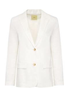 Kremowa elegancka marynarka damska ZAKDT-0040-12(W25)