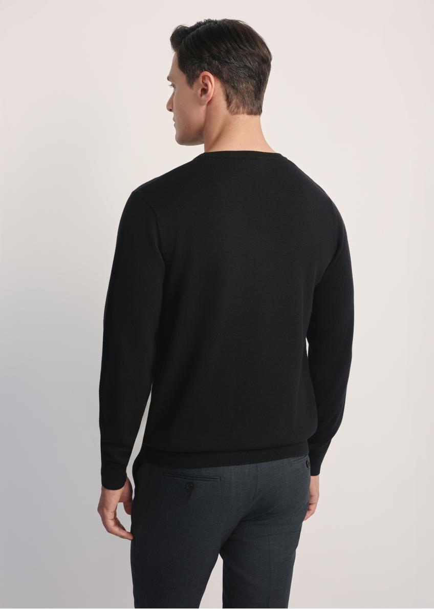 Czarny sweter męski basic SWEMT-0114A-99(Z26)